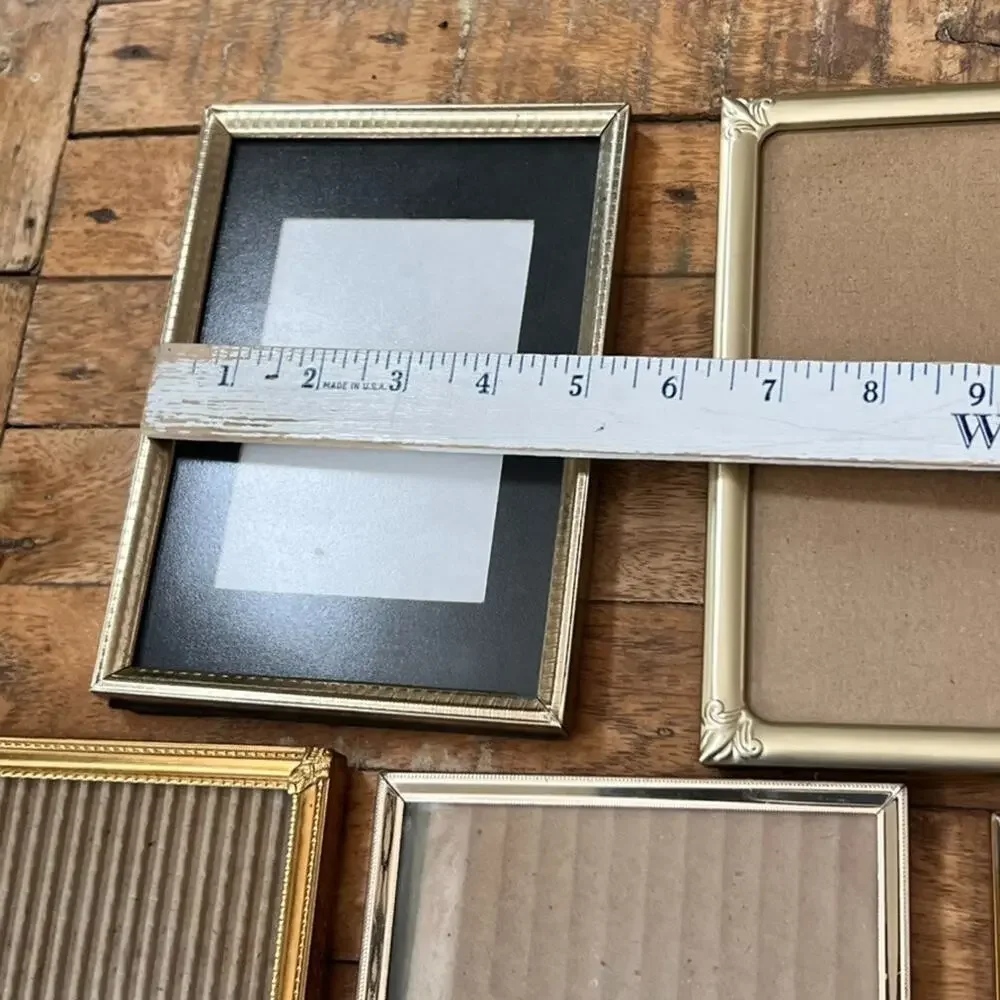 Collection Of Vintage Gold Toned Metal Picture Frames